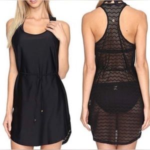 Prana Eisley Tunic Swim Cover-Up Dress Black Medium